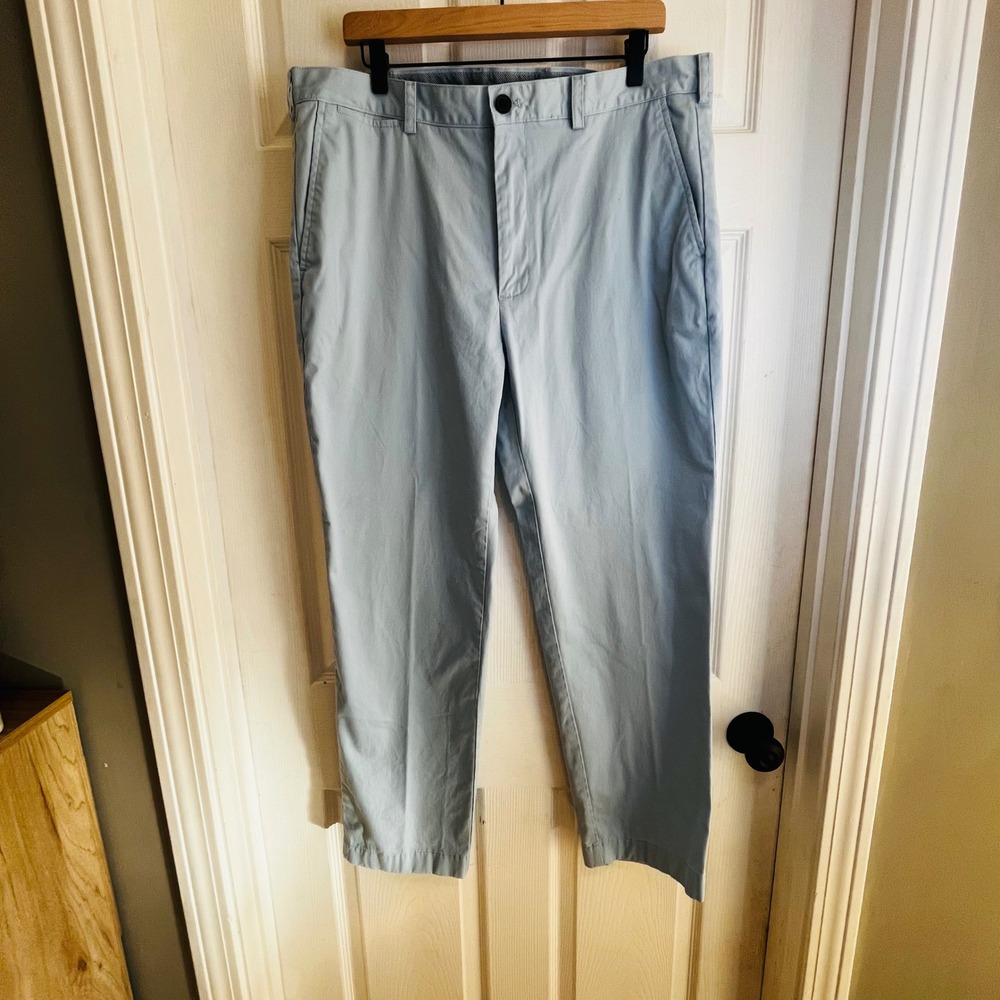 Brooks Brothers Clark Light Blue Chino Dress Pants Mens 38x30 Pleated Flat Front
